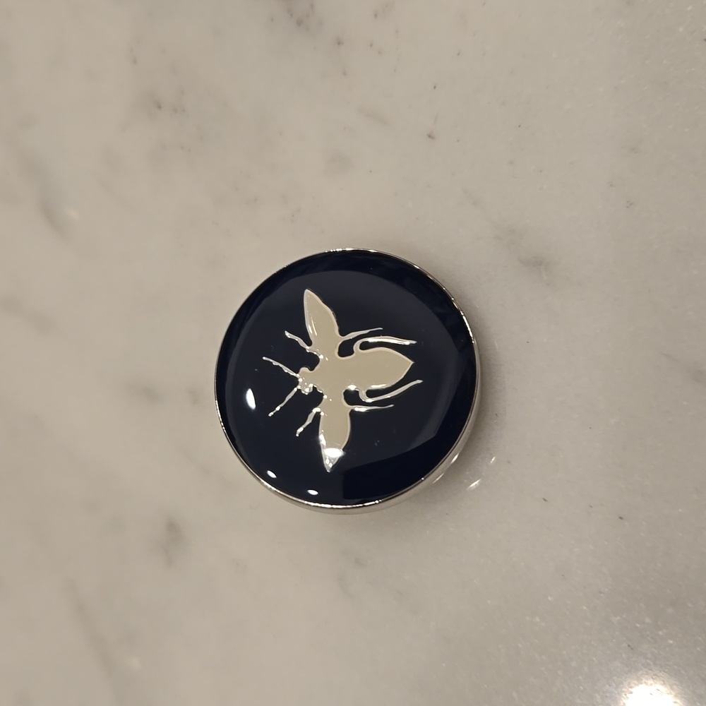 New never used DIOR pin brooch...iconic Dior .silver & blue Dior Bee pin listing - Picture 3 of 4